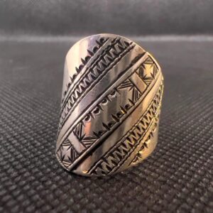 Handmade Sterling Silver Berber Ring: Tribal Engraved Jewelry, Size 8-8.5