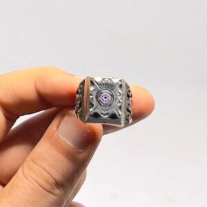 Vintage Berber Metal Ring: African Chevron Bead, Tribal Boho Jewelry