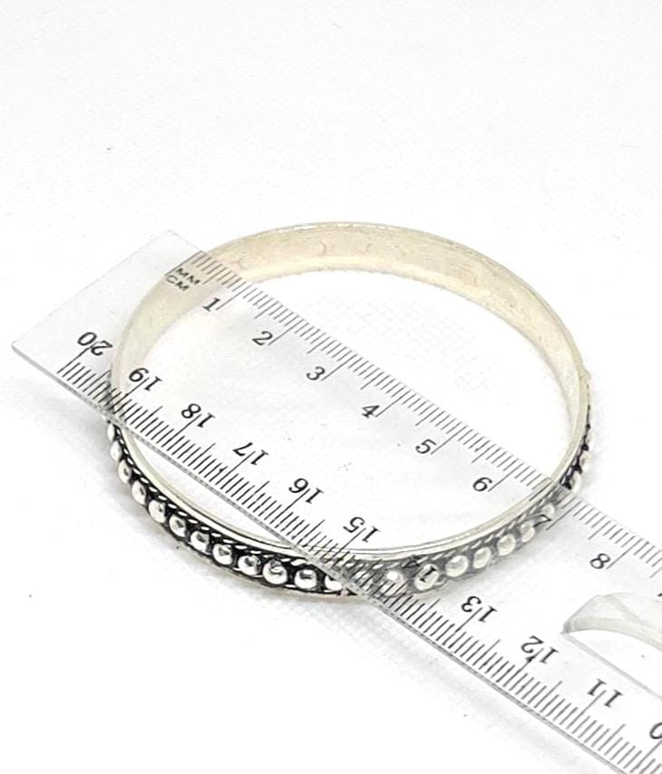 Handmade Berber Cuff: Sterling Silver Beaded Bracelet