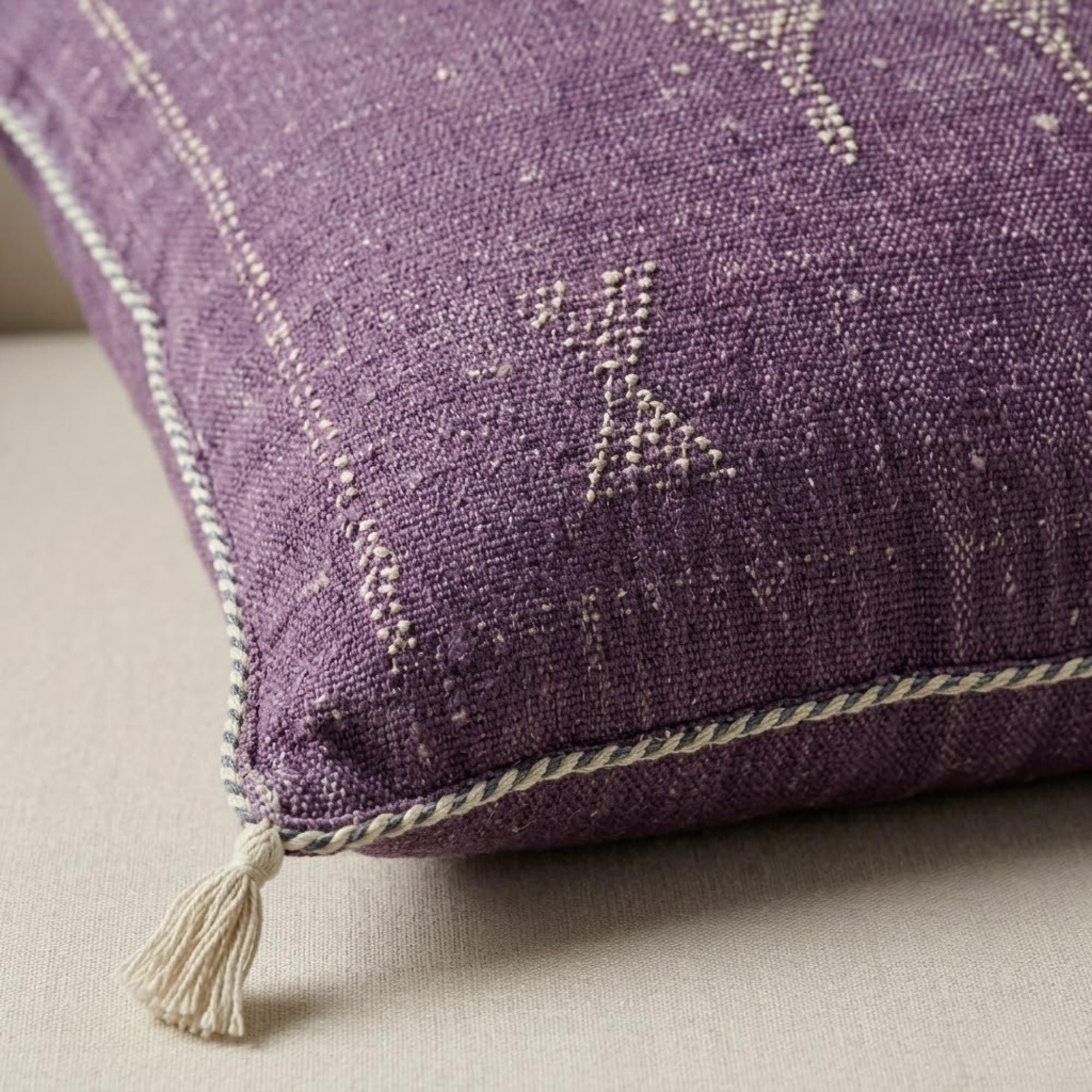 Berber Lavender Handmade cactus silk cushion case Pillow