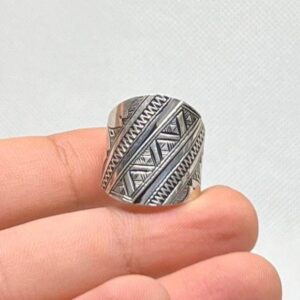Handmade Sterling Silver Berber Ring: Tuareg Tribal Jewelry Size 10 US, 62 EU