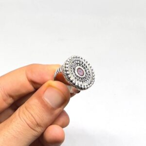 Handmade Berber Silver Plated Ring: Tribal Jewelry