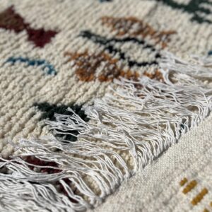 Azilal Rug - Ivory Multicolor Wool Rug - Handmade Symbol Rug - Colorful Berber Carpet - Boho Area Rug - Multiple Sizes