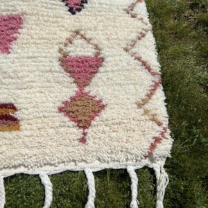 Azilal Rug - Ivory Colorful Symbol Wool Rug - Handmade Tribal Rug - Playful Boho Area Rug - Berber Carpet Gift - Multiple Sizes