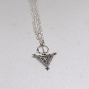 Berber Sterling Silver Fibula Necklace: Amazigh Jewelry