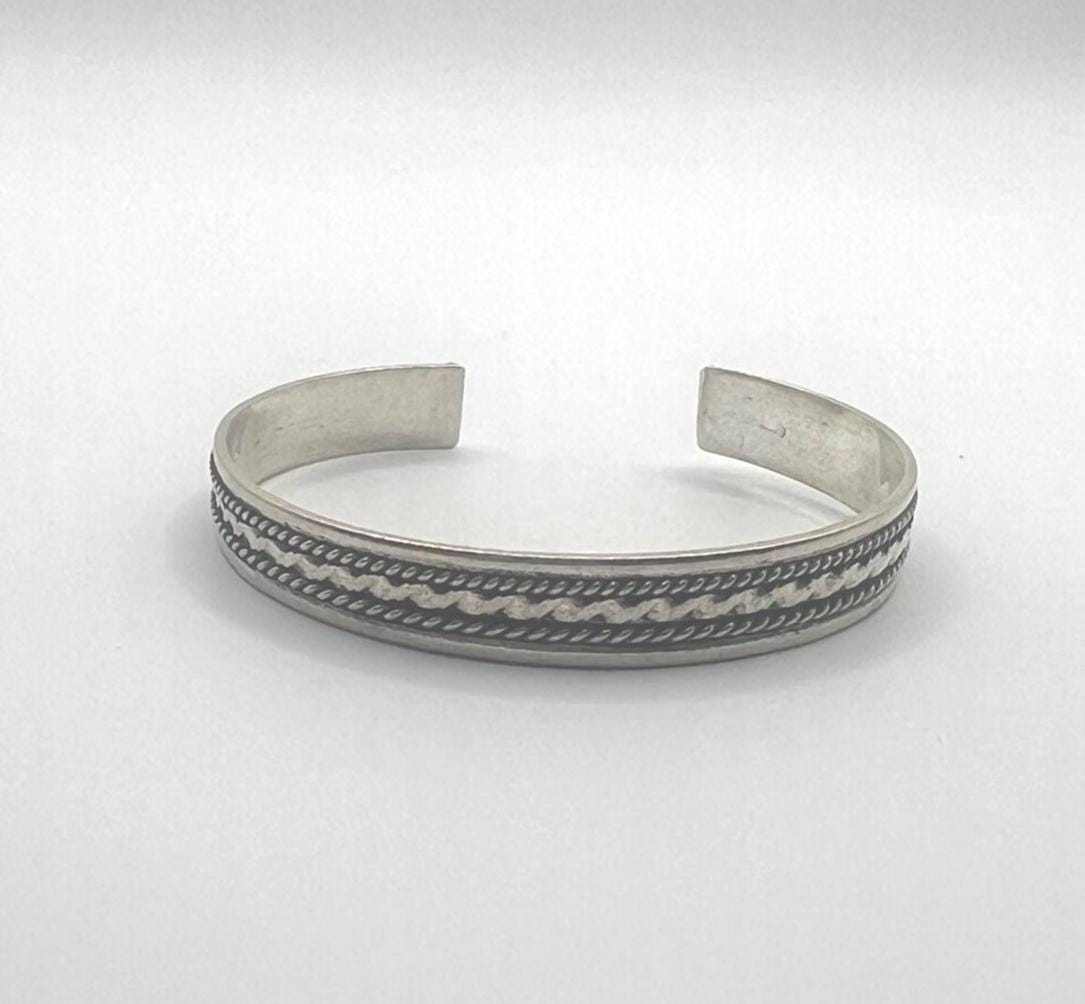 Engraved Sterling Silver Baby Bangle, Spiral Boho Cuff Bracelet, Adjustable Kids Jewelry
