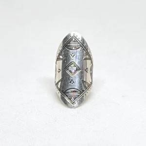Silver Rings - Handmade Engraved Berber Tuareg Ring Size 8
