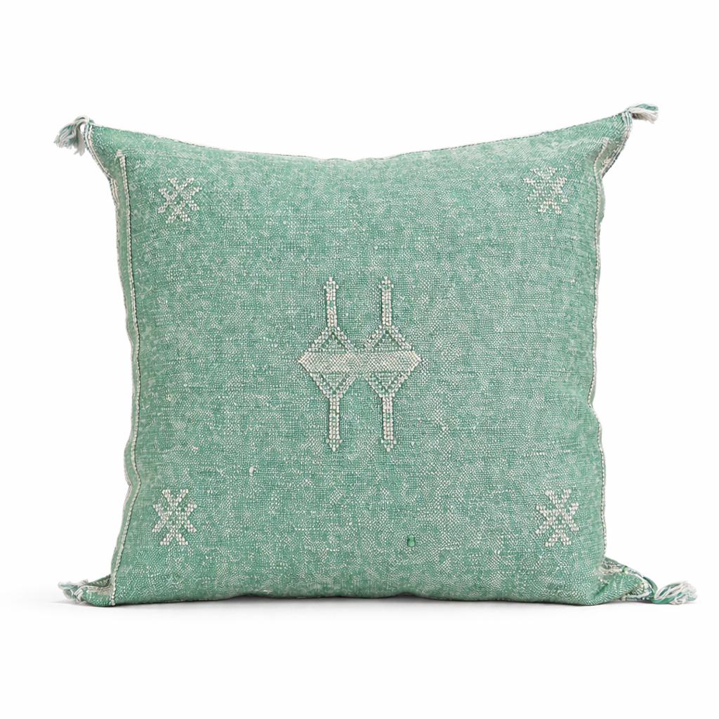 Berber Verde Agua Cactus Silk Handmade Sabra Pillow