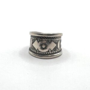 Sterling Silver Amazigh Ring - Hand-Engraved Berber Tribal Band (Size 7 US)