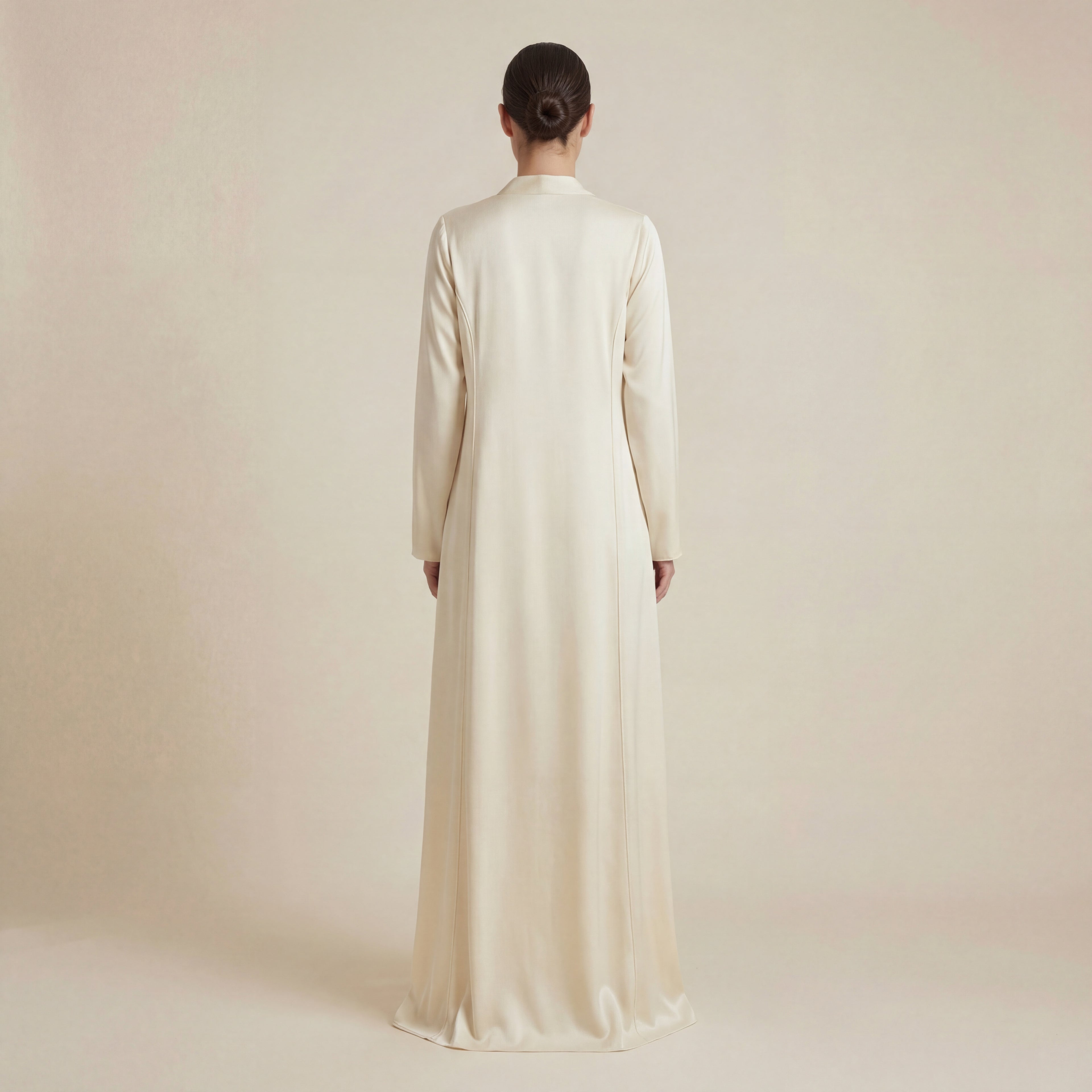 Abaya Pearl Dress - Beige Embroidered Occasion Elegance - Product Image 5