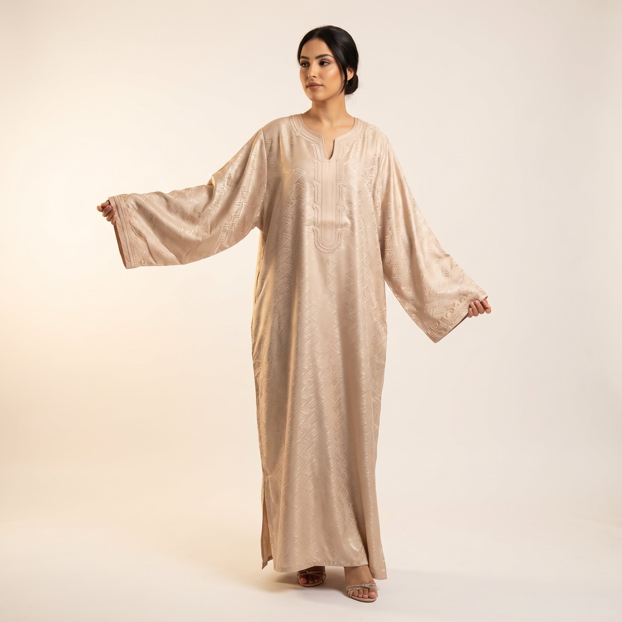 kamkha Kaftan - Beige Occasion Wear