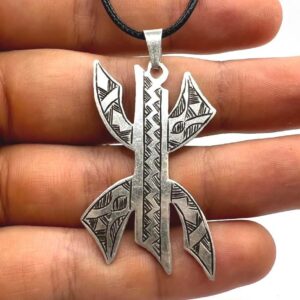 Vintage Engraved Handmade Amazigh Berber Sterling Silver Yaz Pendant: Kabyle Tuareg Free Man Necklace