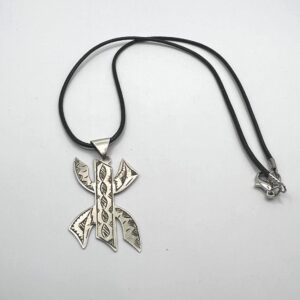 Vintage Engraved Handmade Amazigh Berber Sterling Silver Yaz Pendant: Kabyle Tuareg Free Man Necklace
