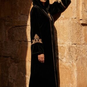 Velvet Djellaba - Berber Black Occasion Wear