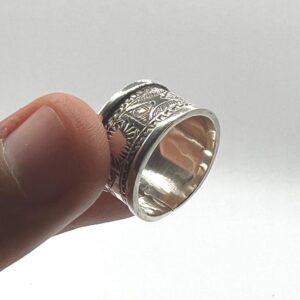 Handmade Sterling Silver Tuareg Ring: Berber Tribal Jewelry, Size 9 US