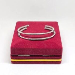 Handmade Berber Silver Cuff Bracelet: Adjustable Unisex Boho Jewelry