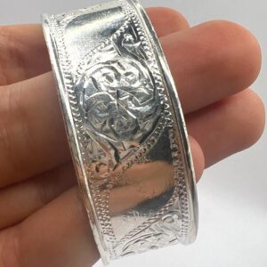 Cuff Silver Bracelet Handmade Berber Tribal Bangle Ethnic African Tuareg Engraved Simple Sterling