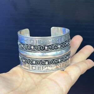 Tuareg Sterling Silver Cuff Bracelet: Berber Boho Jewelry