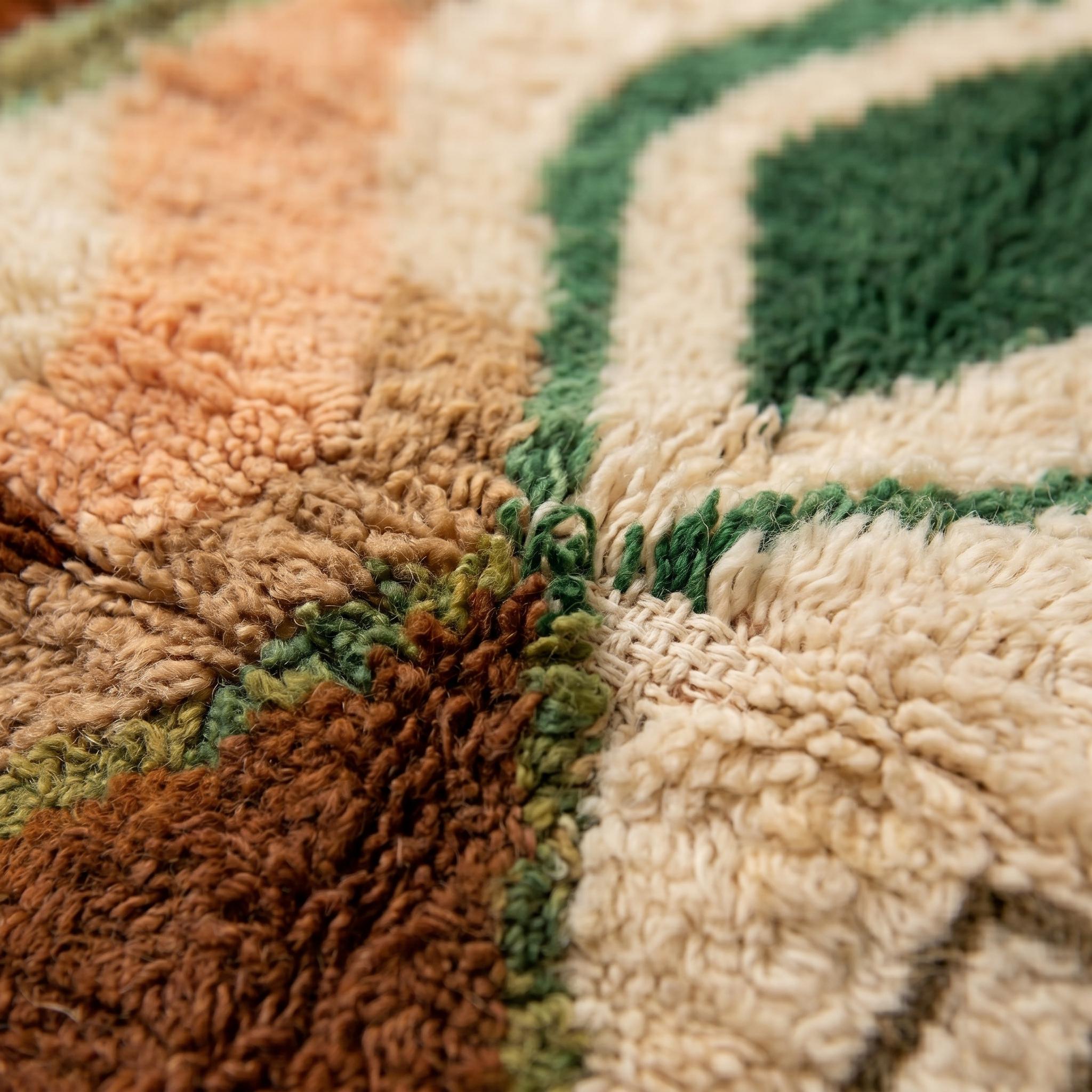 Azilal Rug - Ivory Sage Green Terracotta Wool Rug - Handmade Diamond Tribal Rug - Boho Area Rug - Berber Carpet - Multiple Sizes