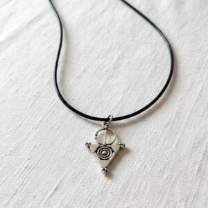Berber Tizerzai Pendant Necklace: Tazerzit Sterling Silver Fibula, Tuareg Amazigh Jewelry
