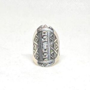 Berber Sterling Silver Ring: Tuareg Engraved Tuareg Tribal Jewelry, Size 11 US