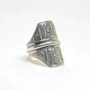 Sterling Silver Ring - Handmade Berber Tuareg Tribal Jewelry (US Size 8)