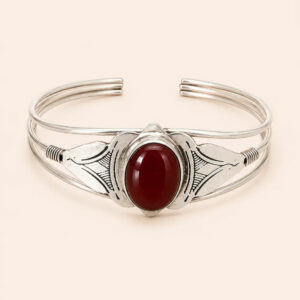 Berber Silver Geometric Bracelet – Amazigh Jewelry with Character