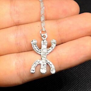 Amazigh Sterling Silver Necklace: Berber Symbol Pendant