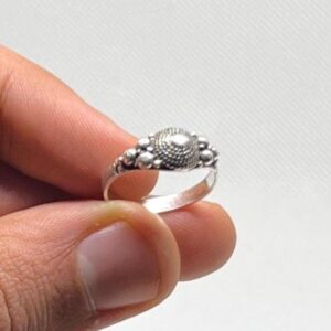 Berber Beaded Balls Spiral Sterling Silver Ring: Handmade Tribal Ethnic Traditional Vintage Jewelry
