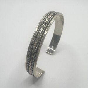 Engraved Sterling Silver Baby Bangle, Spiral Boho Cuff Bracelet, Adjustable Kids Jewelry