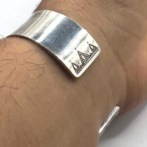 Berber Sterling Silver Tuareg Cuff Bracelet: Hand-Engraved African Tribal Bangle, Boho Ethnic African Hammered Jewelry