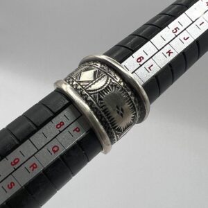 Sterling Silver Amazigh Ring - Hand-Engraved Berber Tribal Band (Size 7 US)