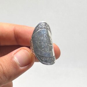 Handmade Berber Silver Ring: Tuareg Sterling African Long Engraved Tribal Ethnic Boho Jewelry