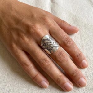 Handmade Tuareg Berber Sterling Silver Ring: Tribal Jewelry, US Size 8