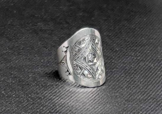 Handmade Tuareg Sterling Silver Ring: Berber Tribal Jewelry