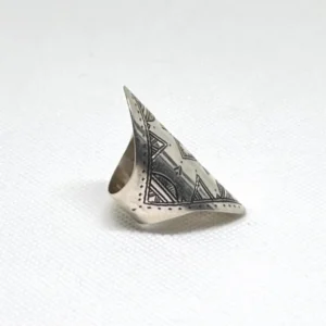 Silver Rings - Handmade Engraved Berber Tuareg Ring Size 8