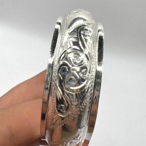 Cuff Silver Bracelet Handmade Berber Tribal Bangle Ethnic African Tuareg Engraved Simple Sterling