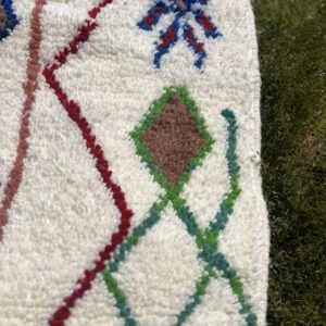Azilal Rug - Ivory Multicolor Wool Rug - Handmade Tribal Rug - Boho Area Rug Colorful - Zemmour Berber Carpet - Multiple Sizes