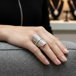 Sterling Silver Ring - Handmade Berber Tuareg Tribal Jewelry (US Size 8)
