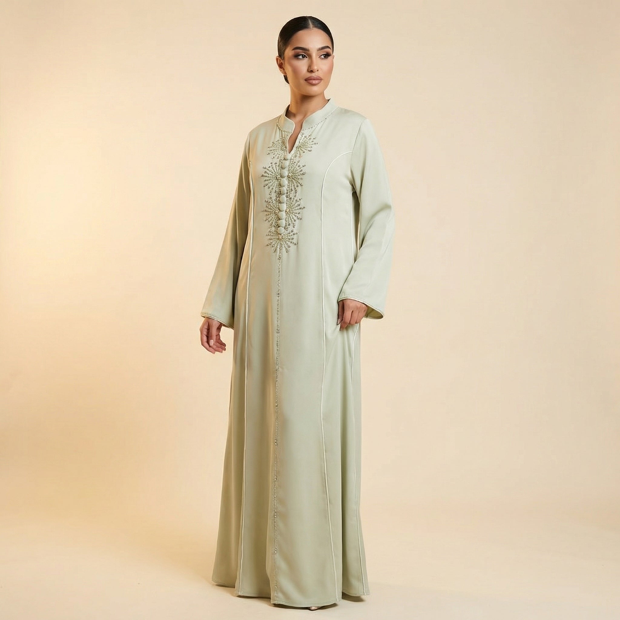 Abaya - Golden Embroidered Gulf Ceremony Style
