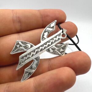Vintage Engraved Handmade Amazigh Berber Sterling Silver Yaz Pendant: Kabyle Tuareg Free Man Necklace
