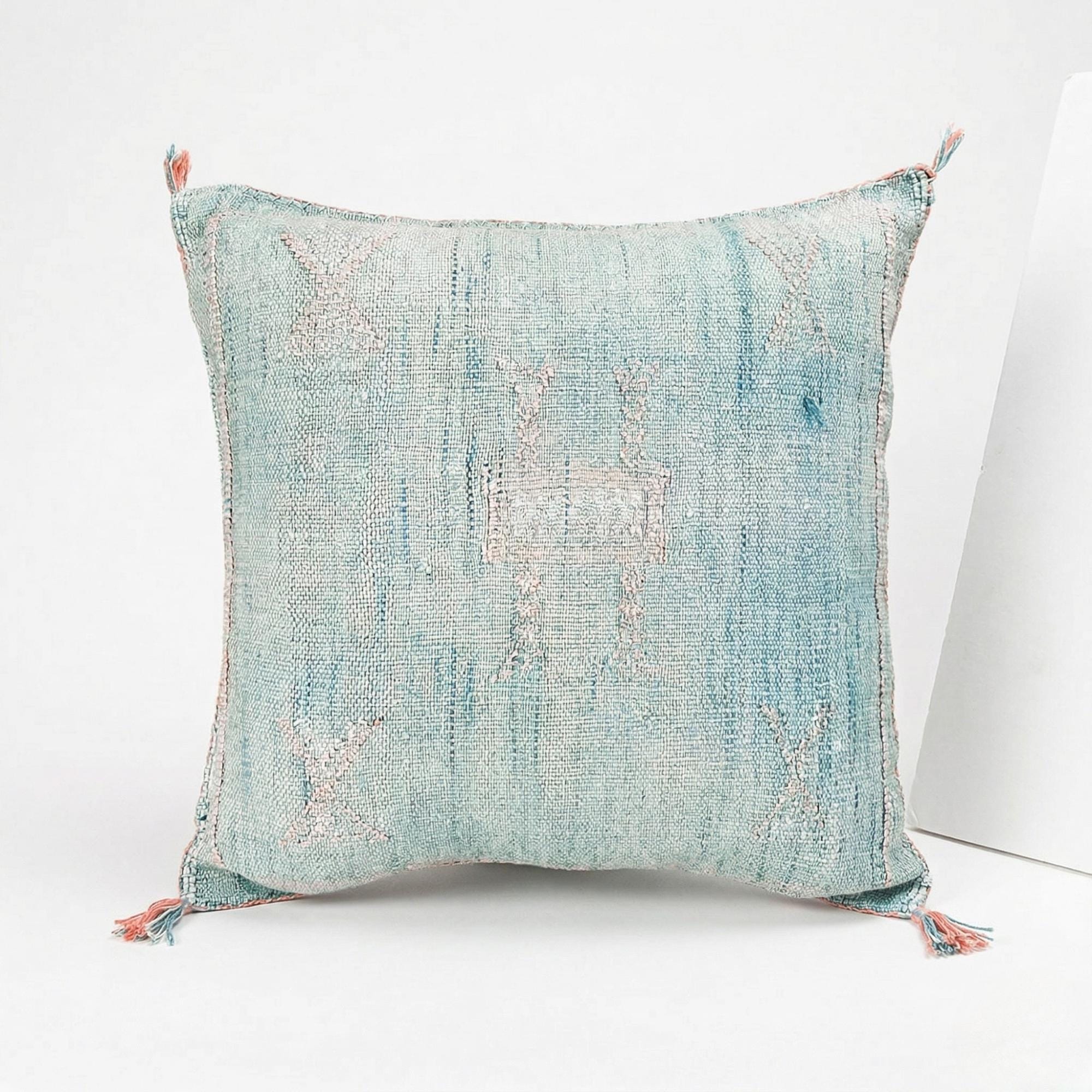 Berber Cactus Silk Cover 20x20 Light Blue Pillow