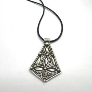 Berber Amulet Sterling Silver Pendant Necklace: Tuareg Cross