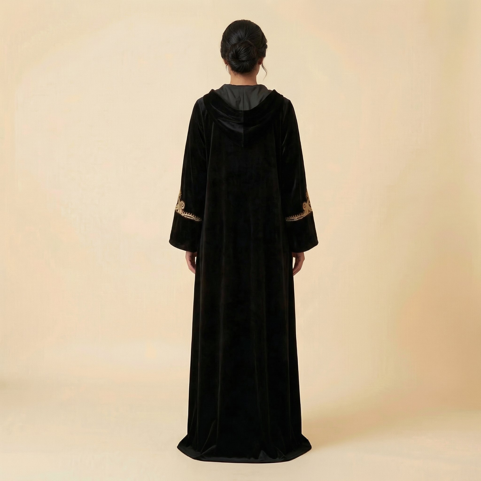 Velvet Djellaba - Berber Black Occasion Wear