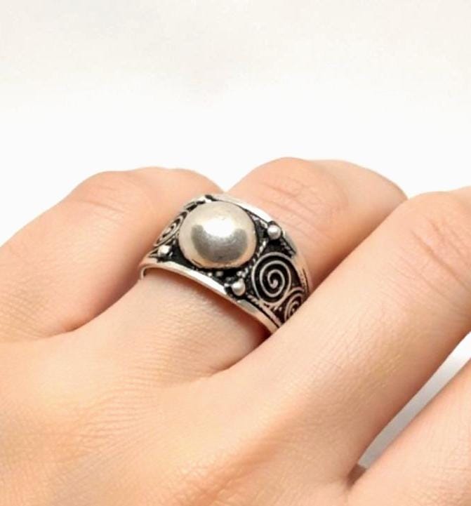 Handmade Sterling Silver Berber Ethnic Ring: Boho Fashion Tribal Jewelry