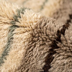 Mrirt Rug - Sandy Brown Luxury Wool Rug - Handmade Abstract Stripe Rug - Ultra Plush Area Rug - Berber Carpet - Multiple Sizes