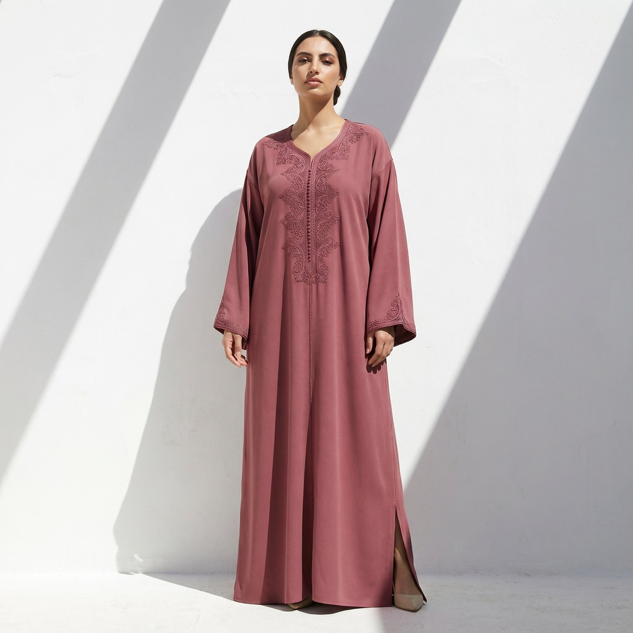 Crêpe Kaftan - Korean Crêpe Embroidered Ceremony Style