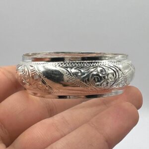 Cuff Silver Bracelet Handmade Berber Tribal Bangle Ethnic African Tuareg Engraved Simple Sterling