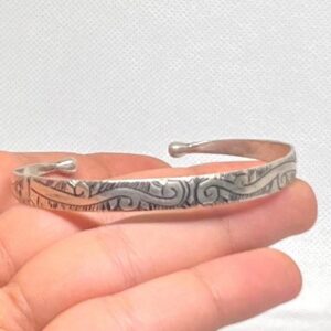 Handmade Tuareg Sterling Silver Bangle: Berber Tribal Jewelry
