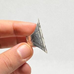 Handmade Engraved Sterling Silver Berber Ring: Tribal Jewelry, Size 8 US